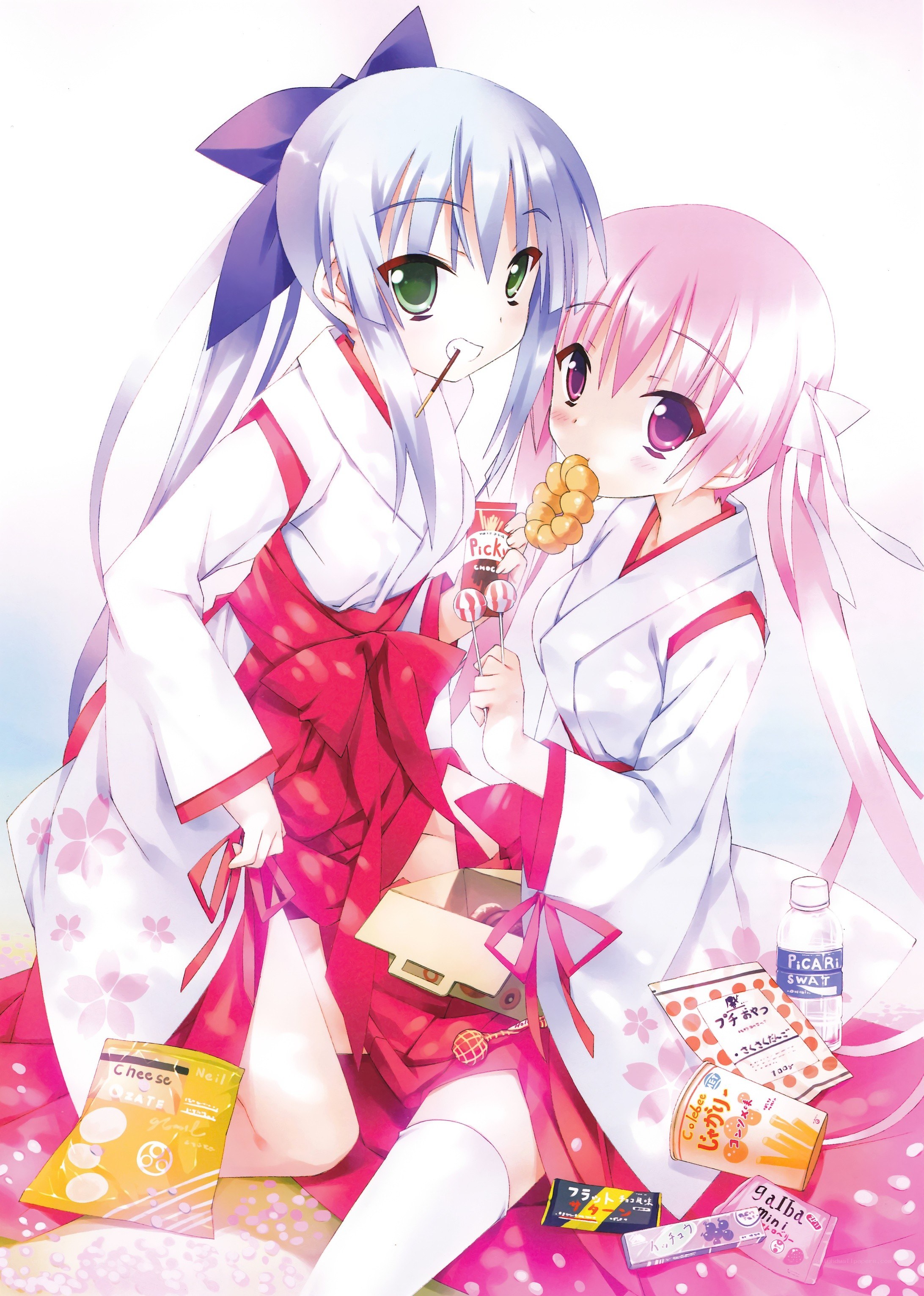 Two girls having a snack