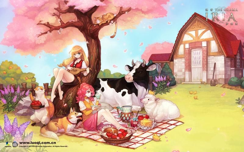 Two Girls Having Picnic — Pink