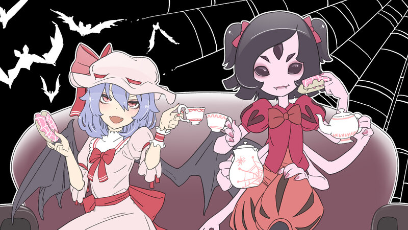 Two Girls Having Tea — Black