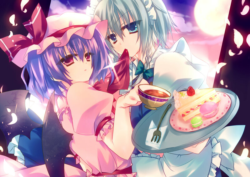Two Girls Having Tea — Purple