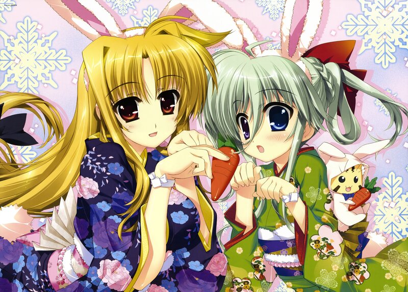 Two Girls Holding Carrots