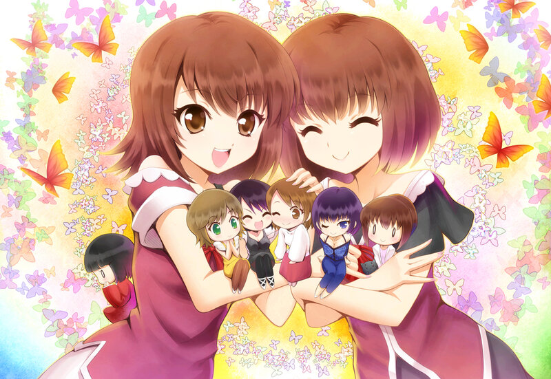Two Girls Holding Dolls