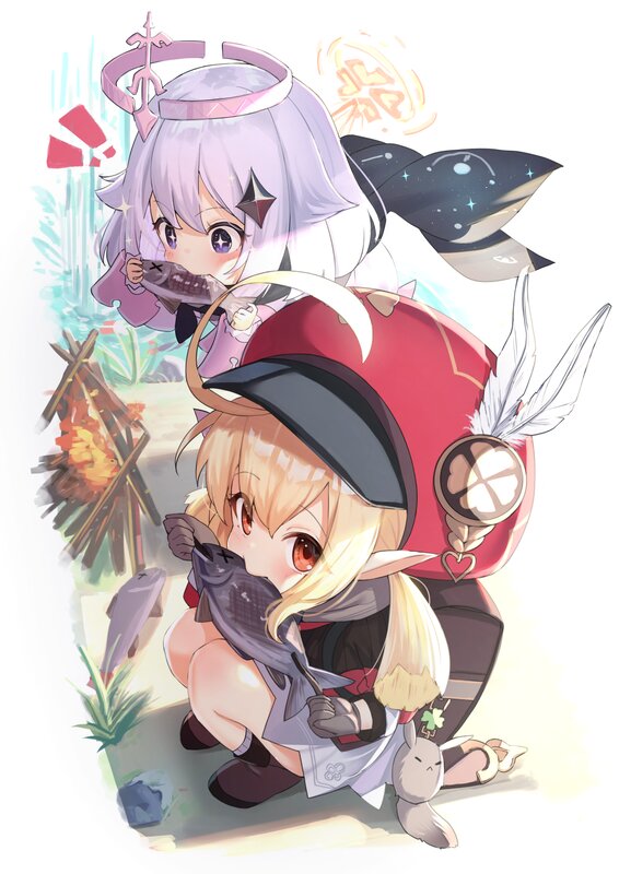 Two Girls Holding Fish