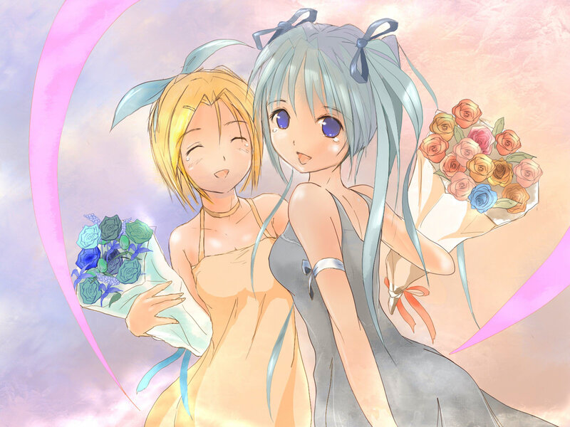 Two Girls Holding Flowers — Pink, Sweet