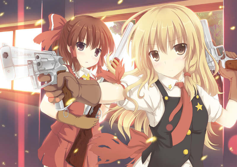 Two Girls Holding Guns