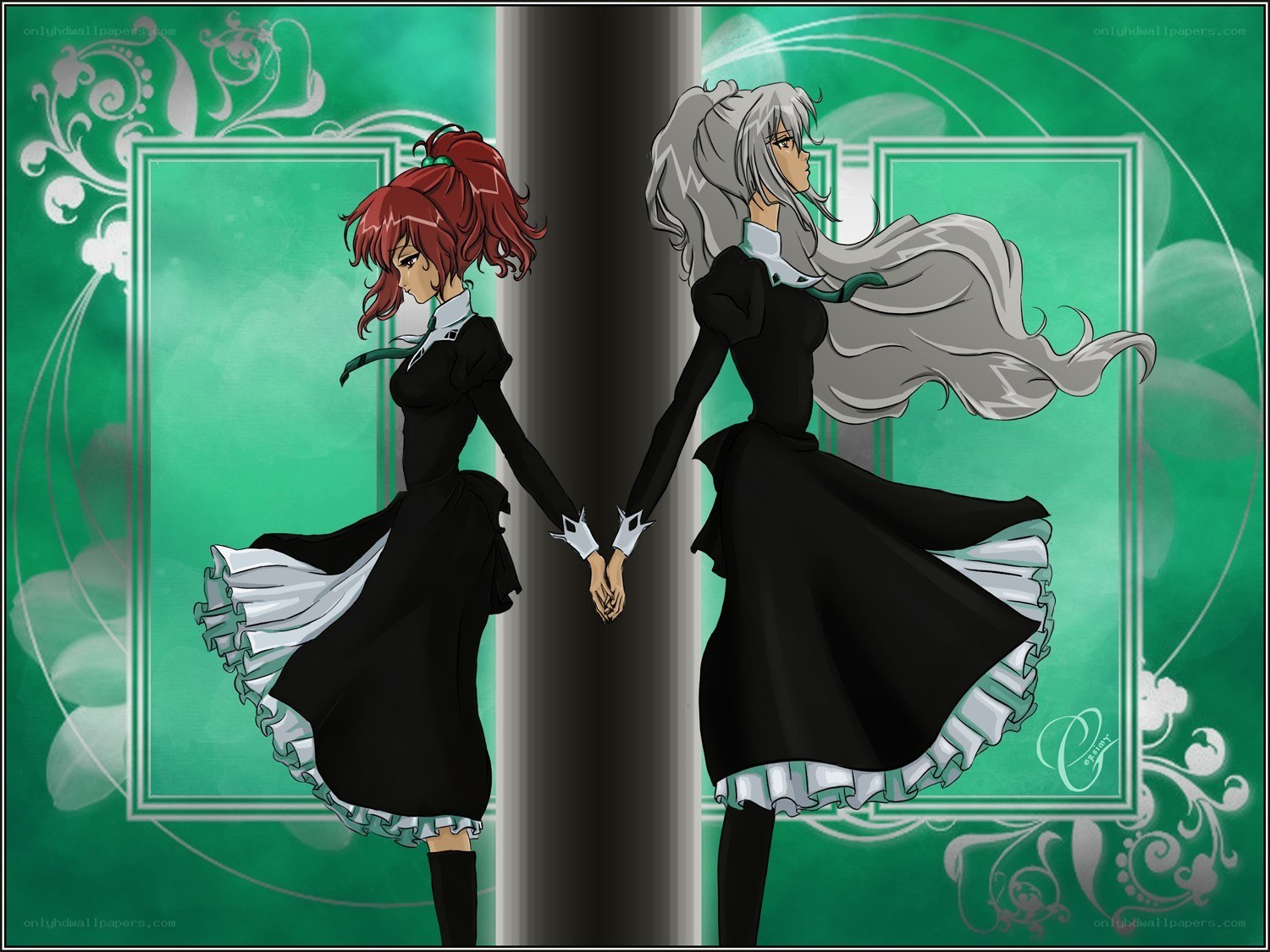 Two girls holding hands