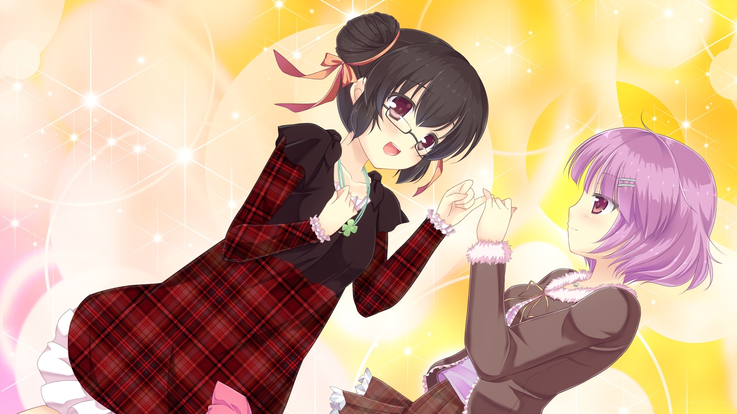 Two girls holding hands