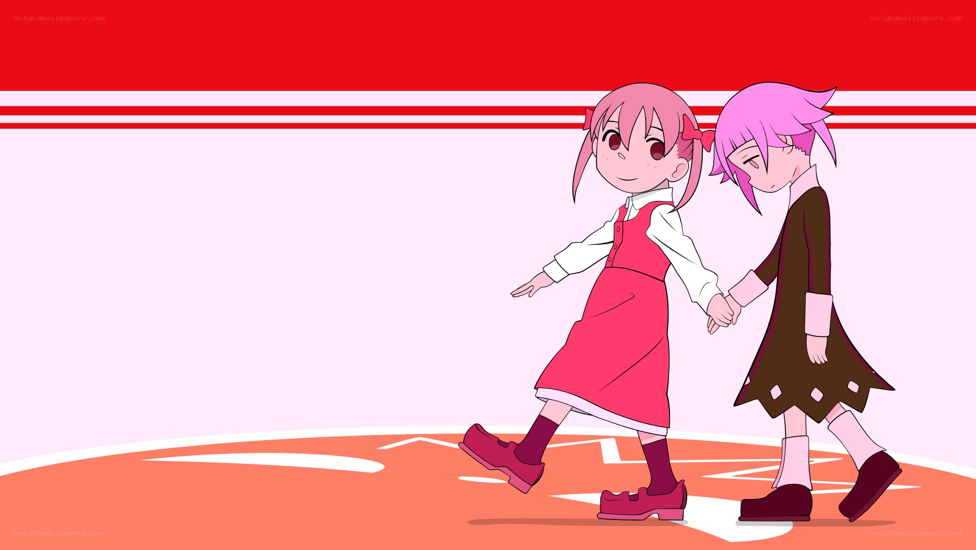 two girls holding hands