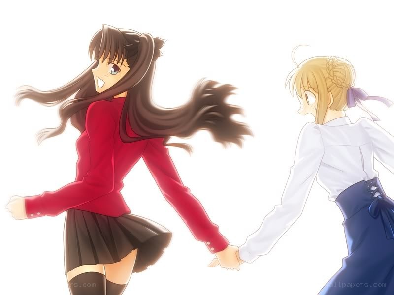 two girls holding hands
