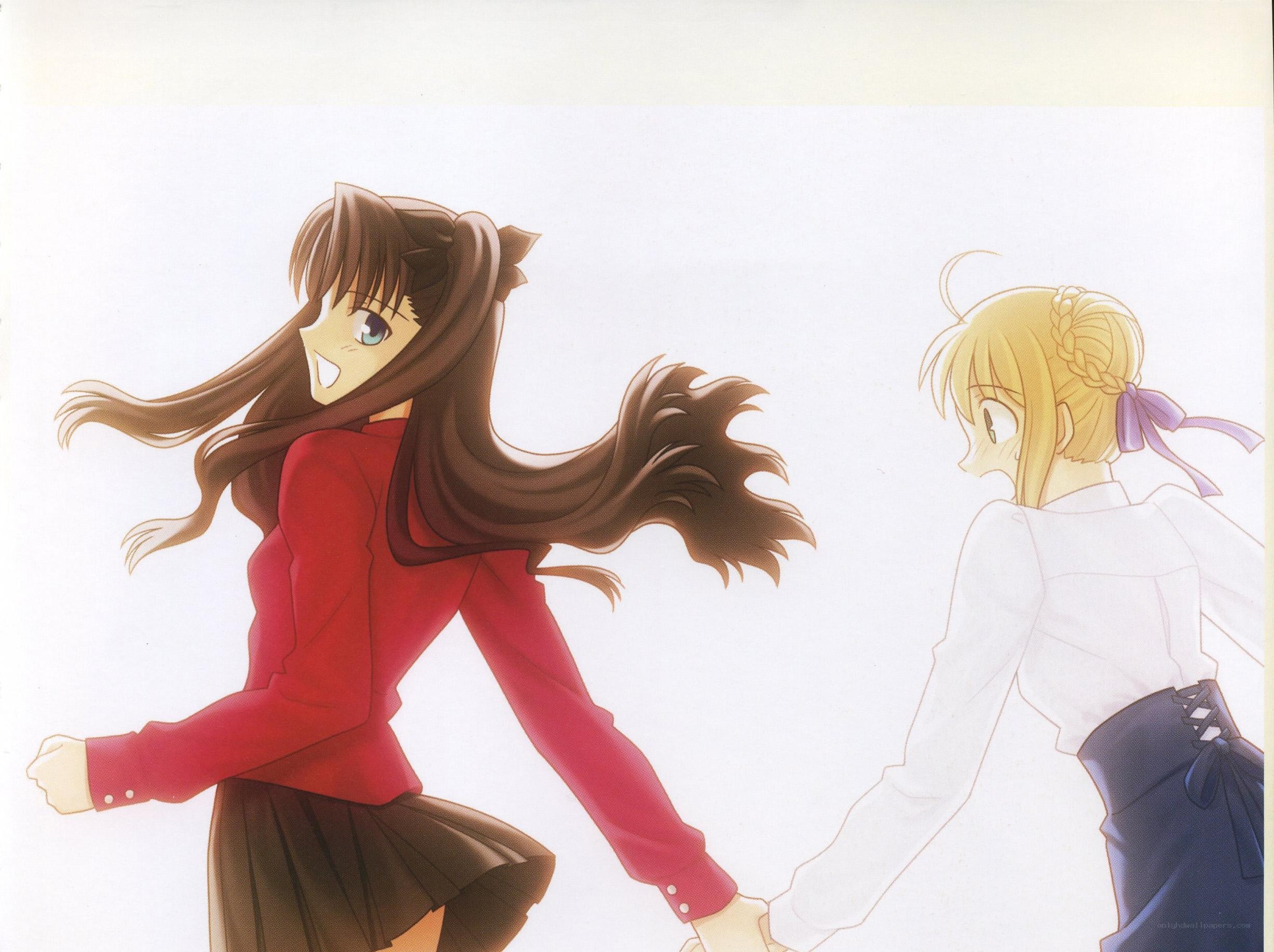 Two girls holding hands