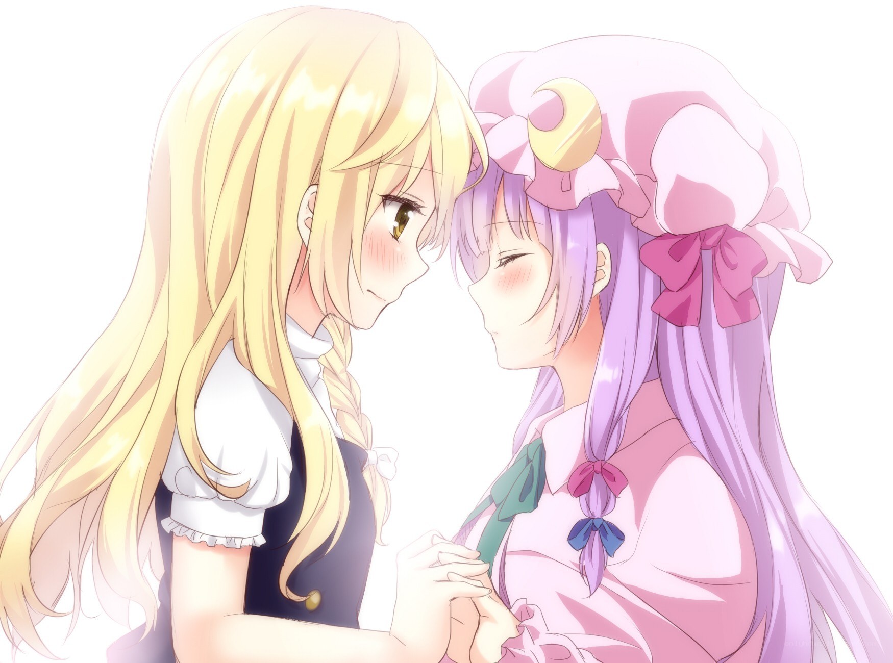 two girls holding hands