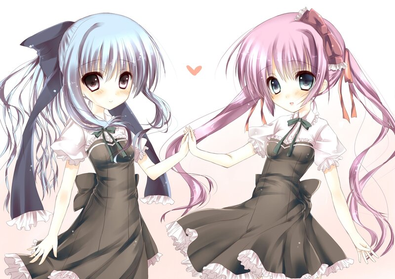 Two girls holding hands