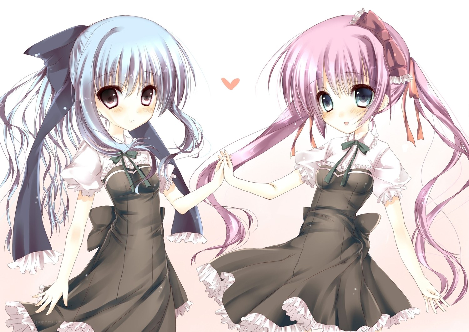 Two girls holding hands