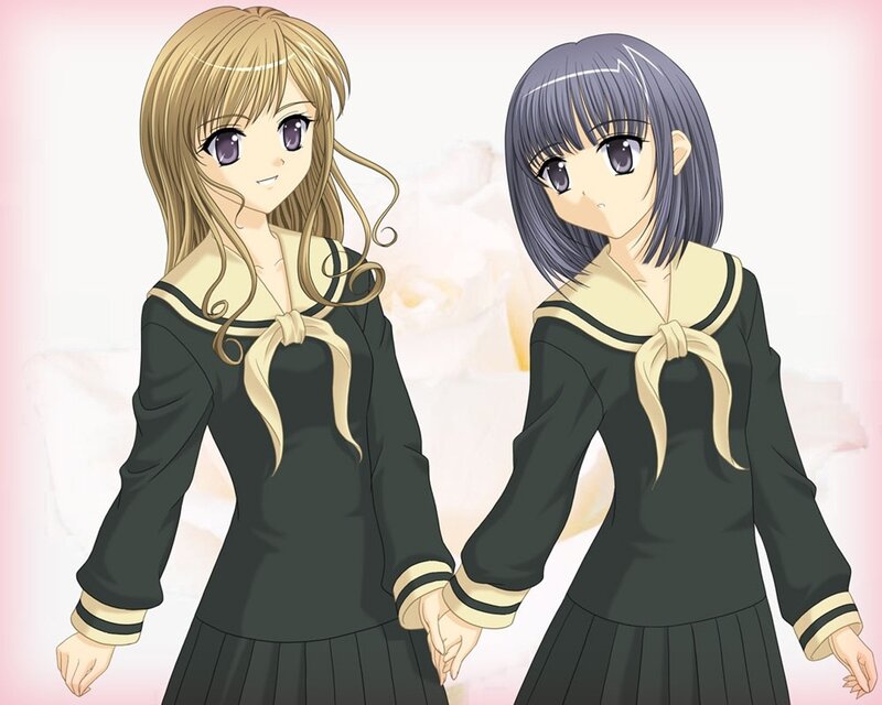 Two Girls Holding Hands — Black, Calm