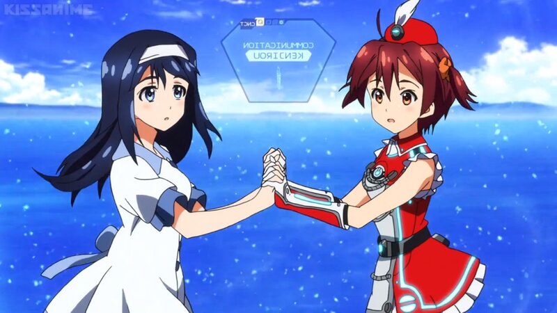 Two Girls Holding Hands — Blue, Calm, Afternoon