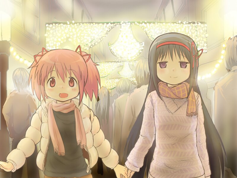 Two Girls Holding Hands — Pink, Warm