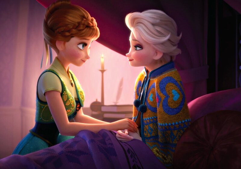 Two Girls Holding Hands — Purple, Intimate, Night