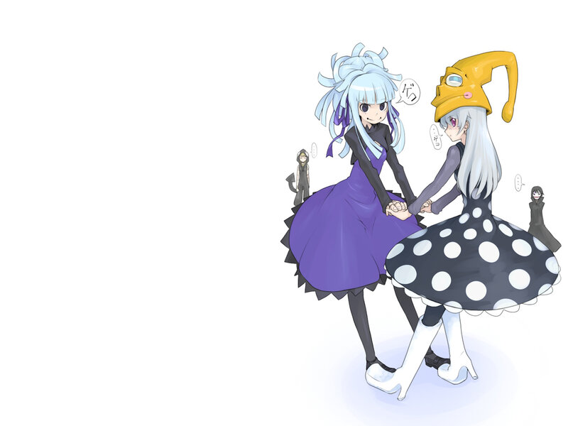 Two Girls Holding Hands — Purple, Playful