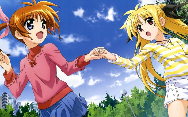 two girls holding hands