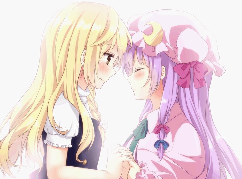 Two Girls Holding Hands — Yellow, Intimate