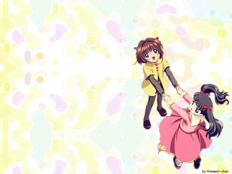 Two Girls Holding Hands — Yellow
