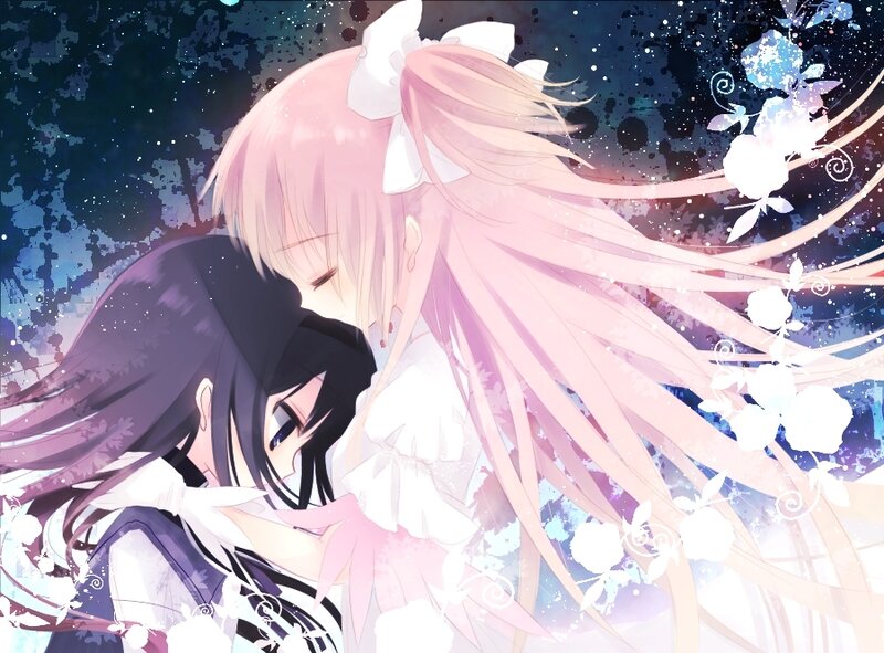 two girls hugging