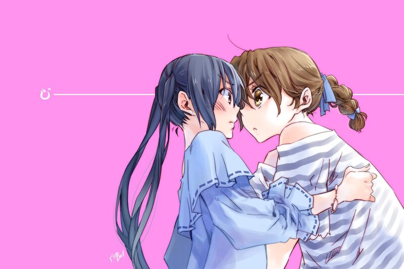 two girls hugging