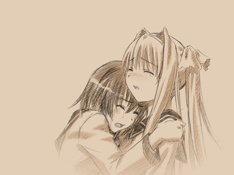 Two girls hugging