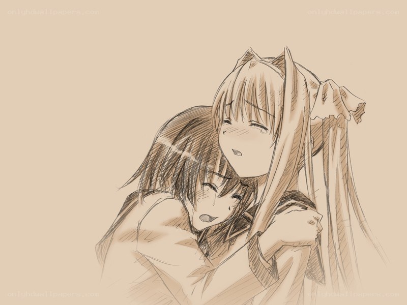 Two girls hugging
