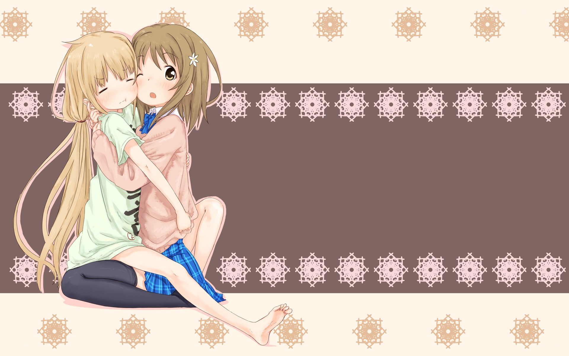 two girls hugging