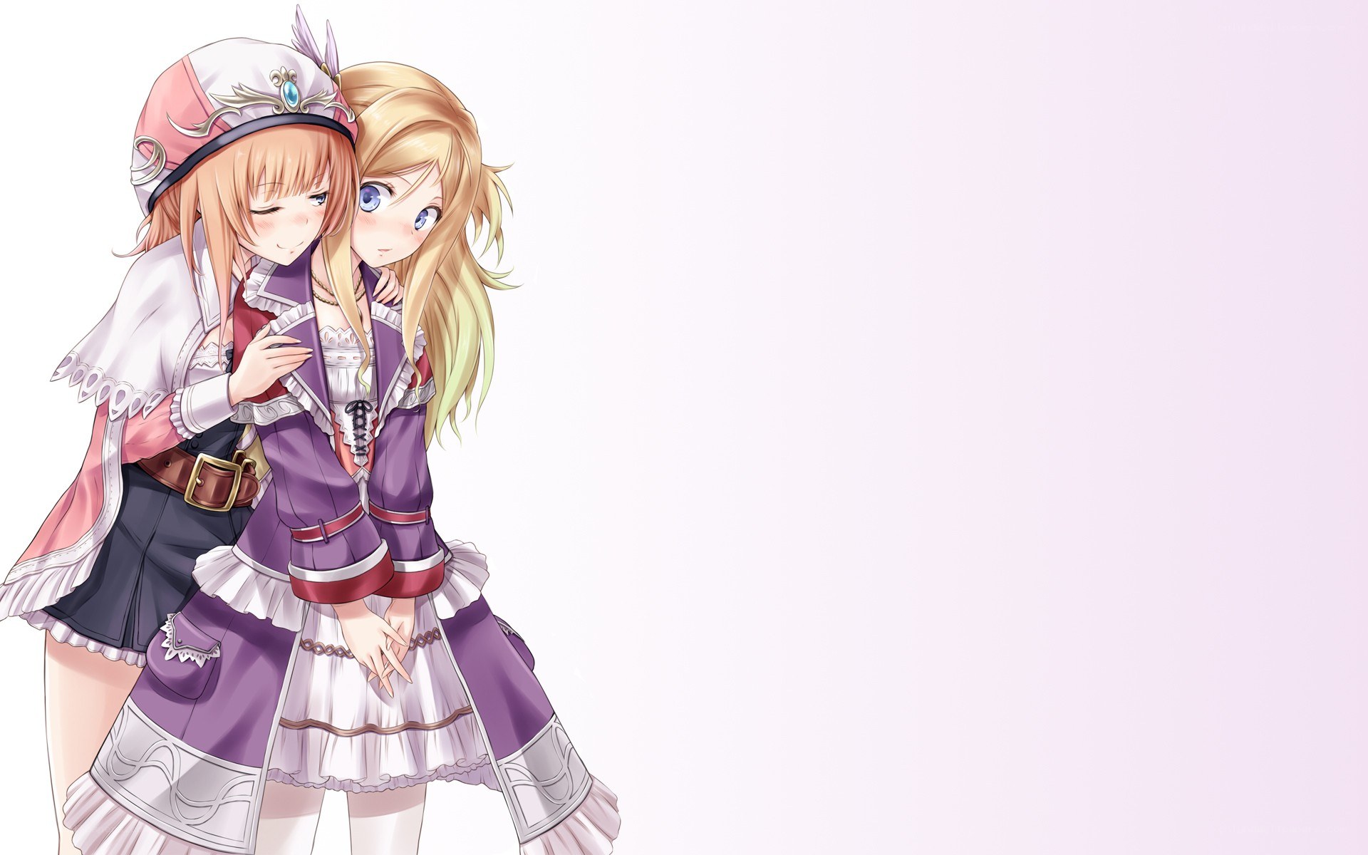 two girls hugging