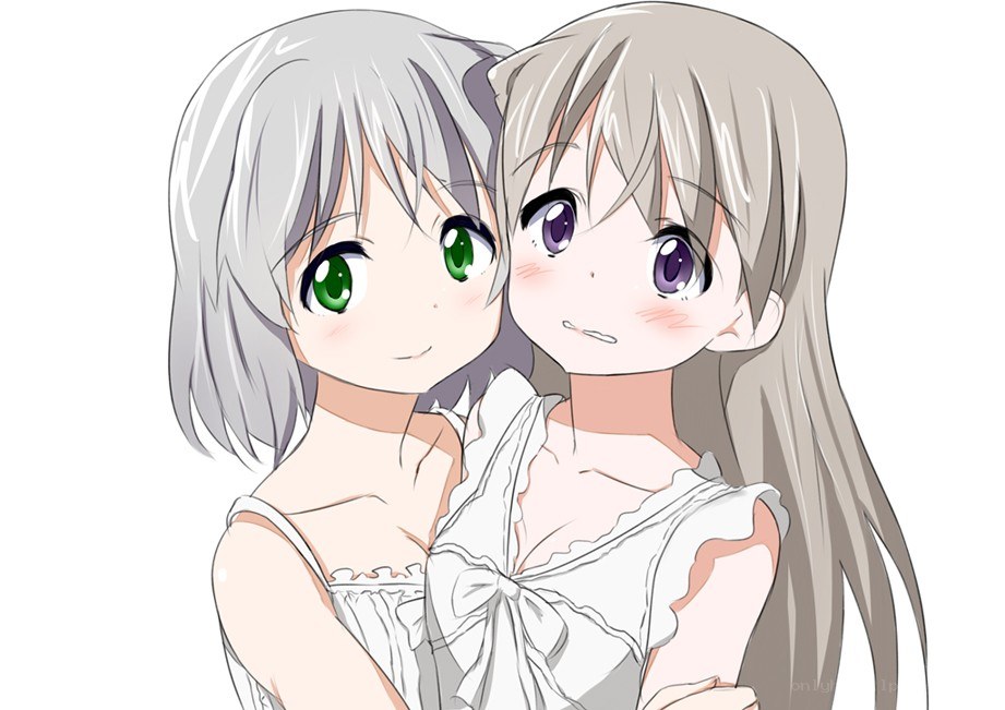two girls hugging