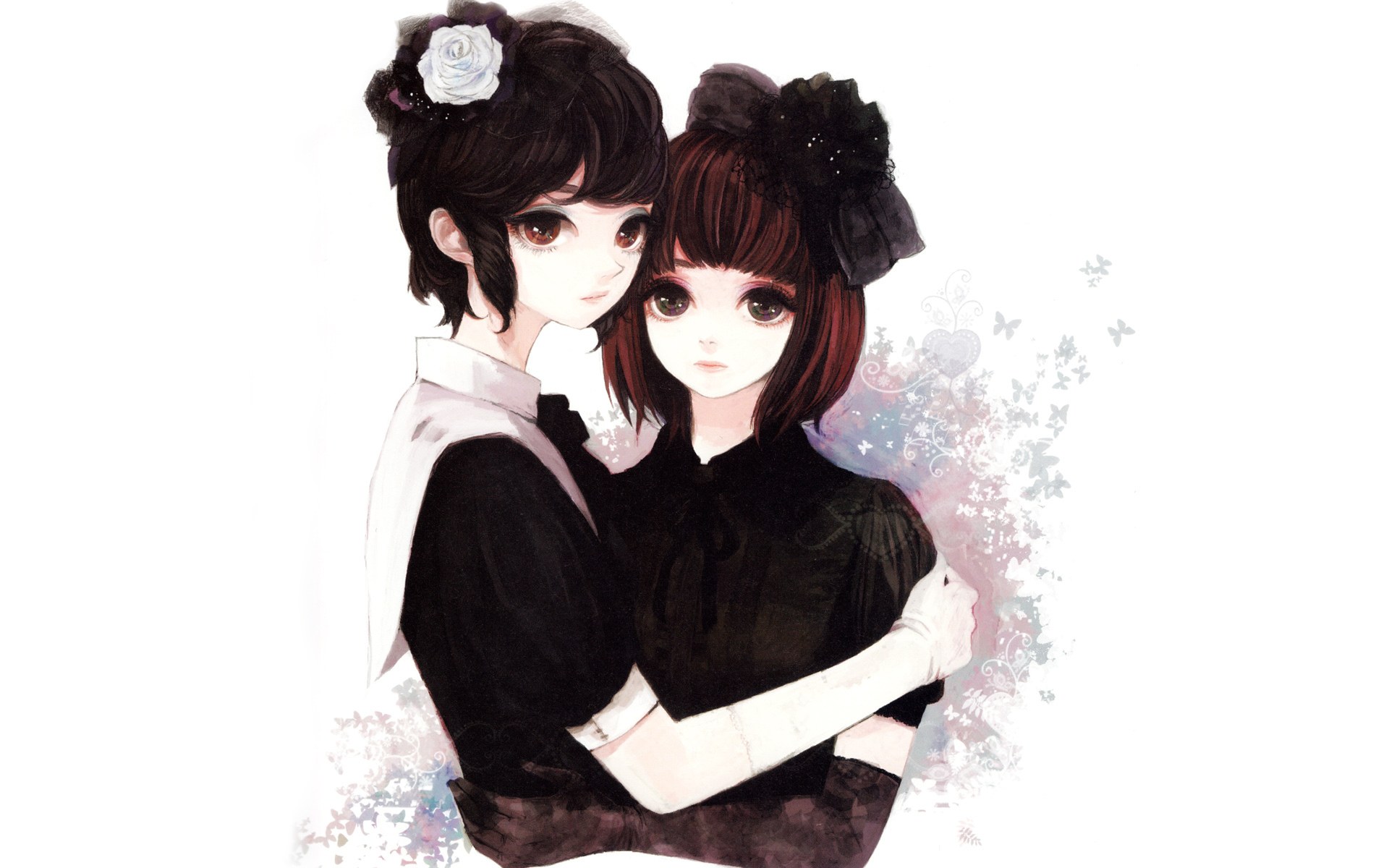 two girls hugging