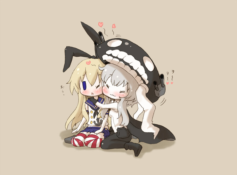 Two Girls Hugging — Beige