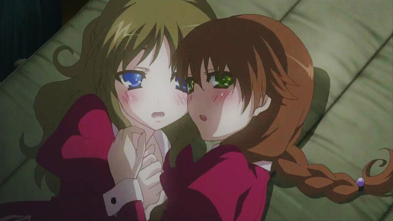 Two Girls Hugging — Green