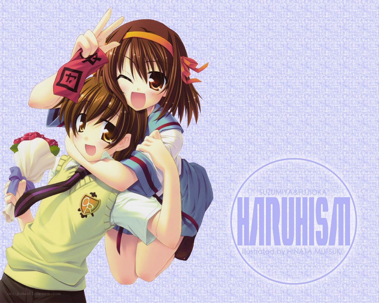 Two girls hugging happily