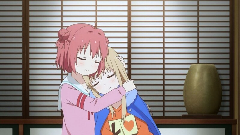 Two Girls Hugging — Pink, Calm