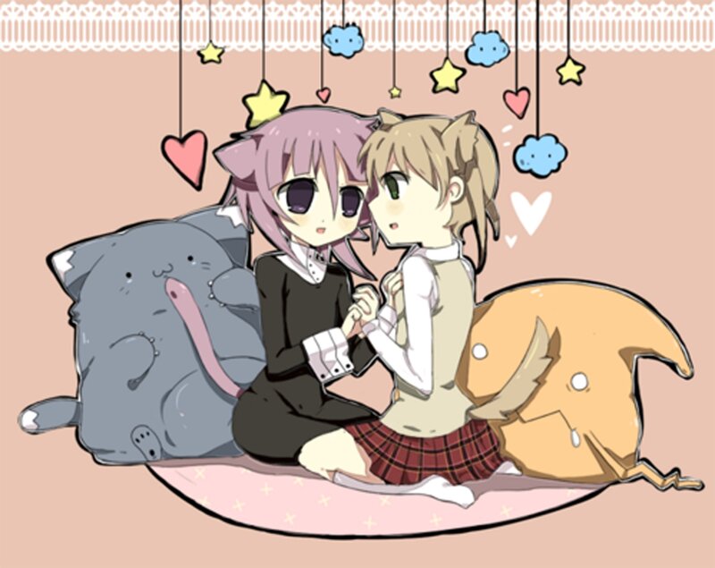 Two Girls Hugging — Pink, Cute, Anime