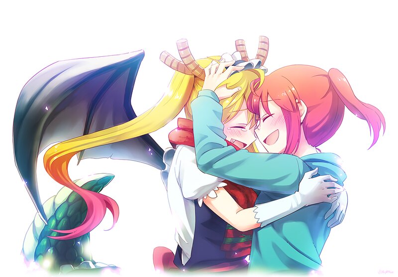 Two Girls Hugging — Pink, Happy, Affectionate