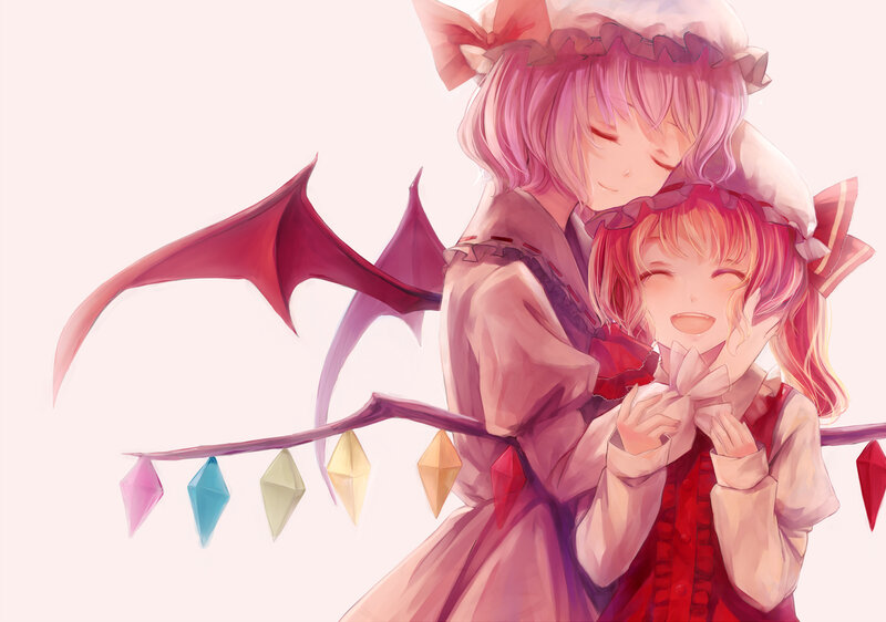 Two Girls Hugging — Pink, Happy, Anime