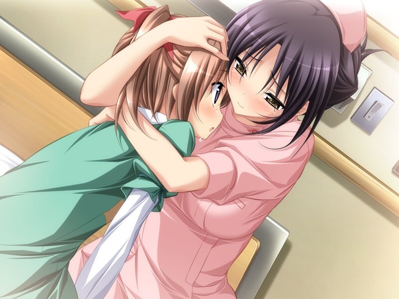 Two Girls Hugging — Pink, Intimate