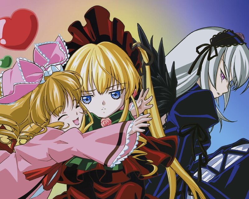 Two Girls Hugging — Pink, Playful, Anime
