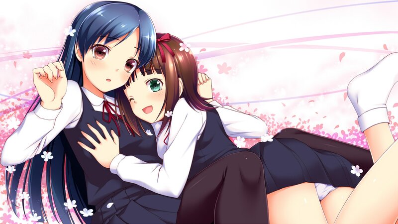 Two Girls Hugging — Pink, Playful, Spring