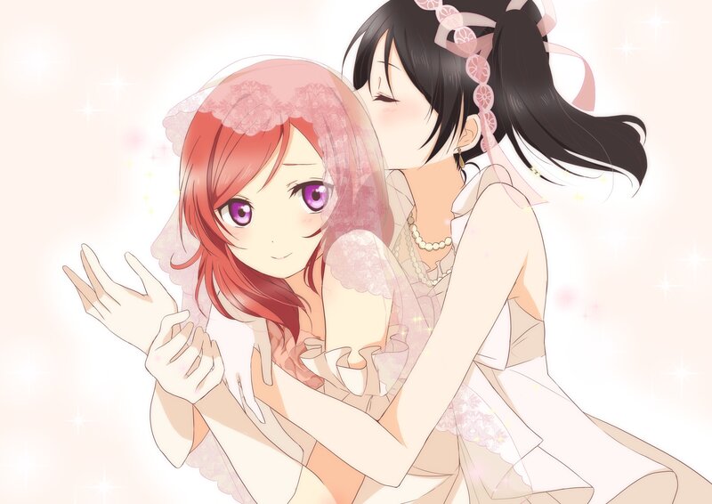 Two Girls Hugging — Pink, Sweet, Anime