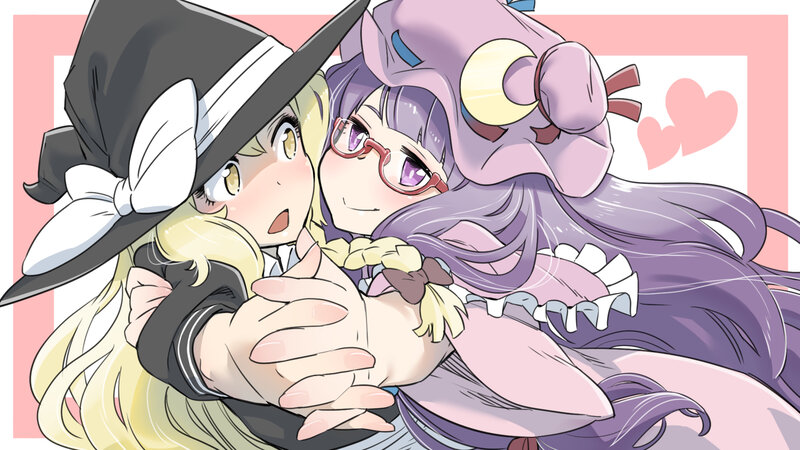 Two Girls Hugging — Purple, Affectionate, Anime