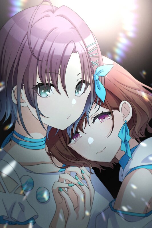 Two Girls Hugging — Purple, Dramatic, Anime, Tears