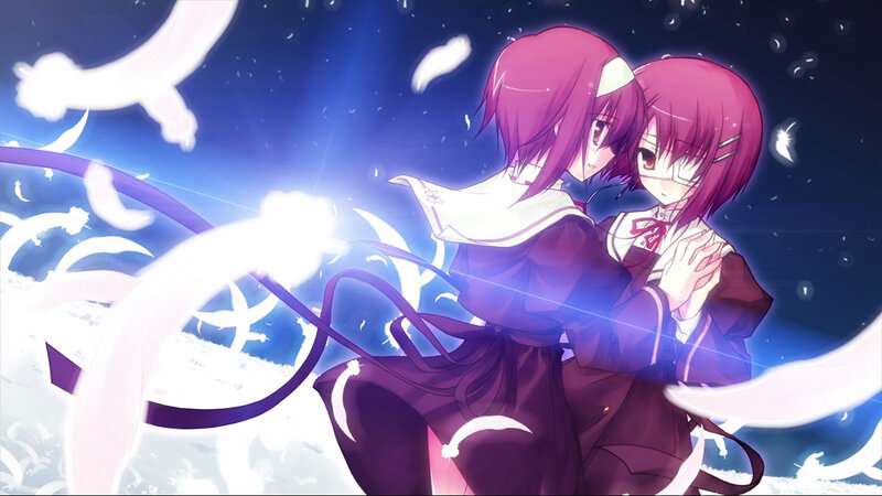 Two Girls Hugging — Purple, Dramatic