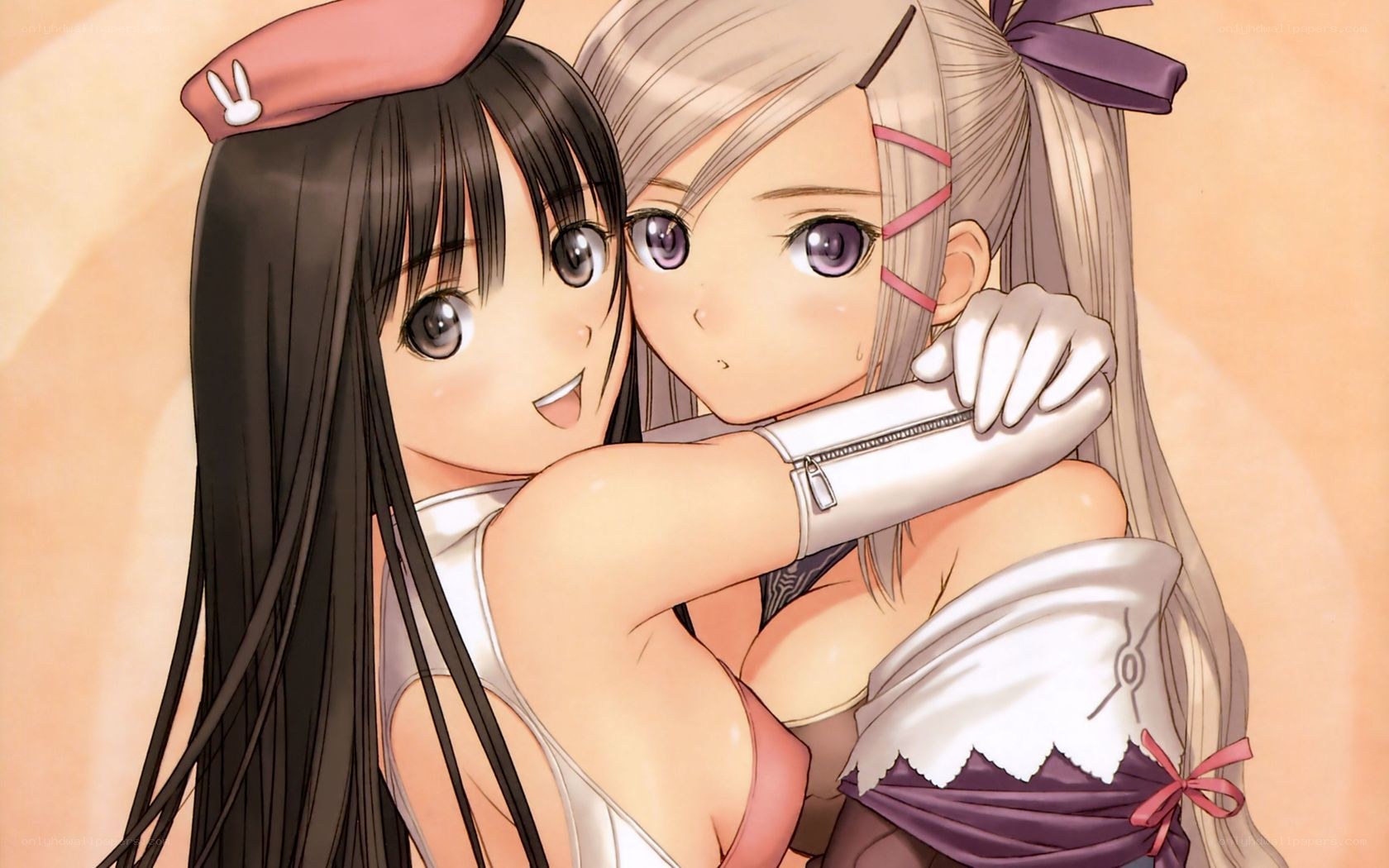 Two girls hugging warmly