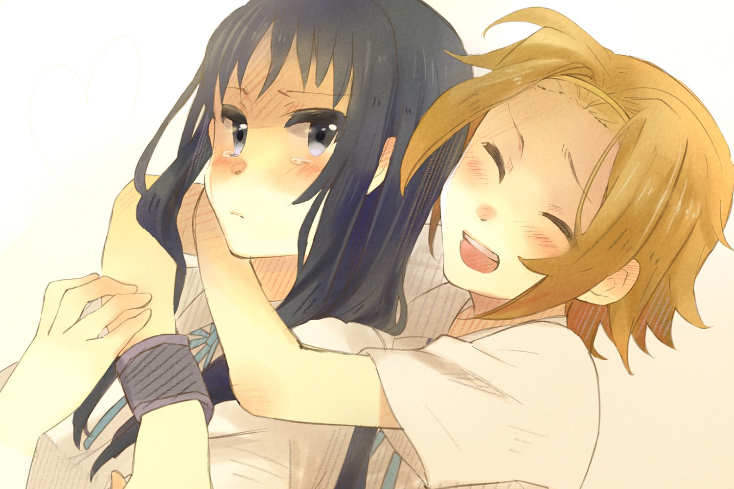 Two girls hugging warmly