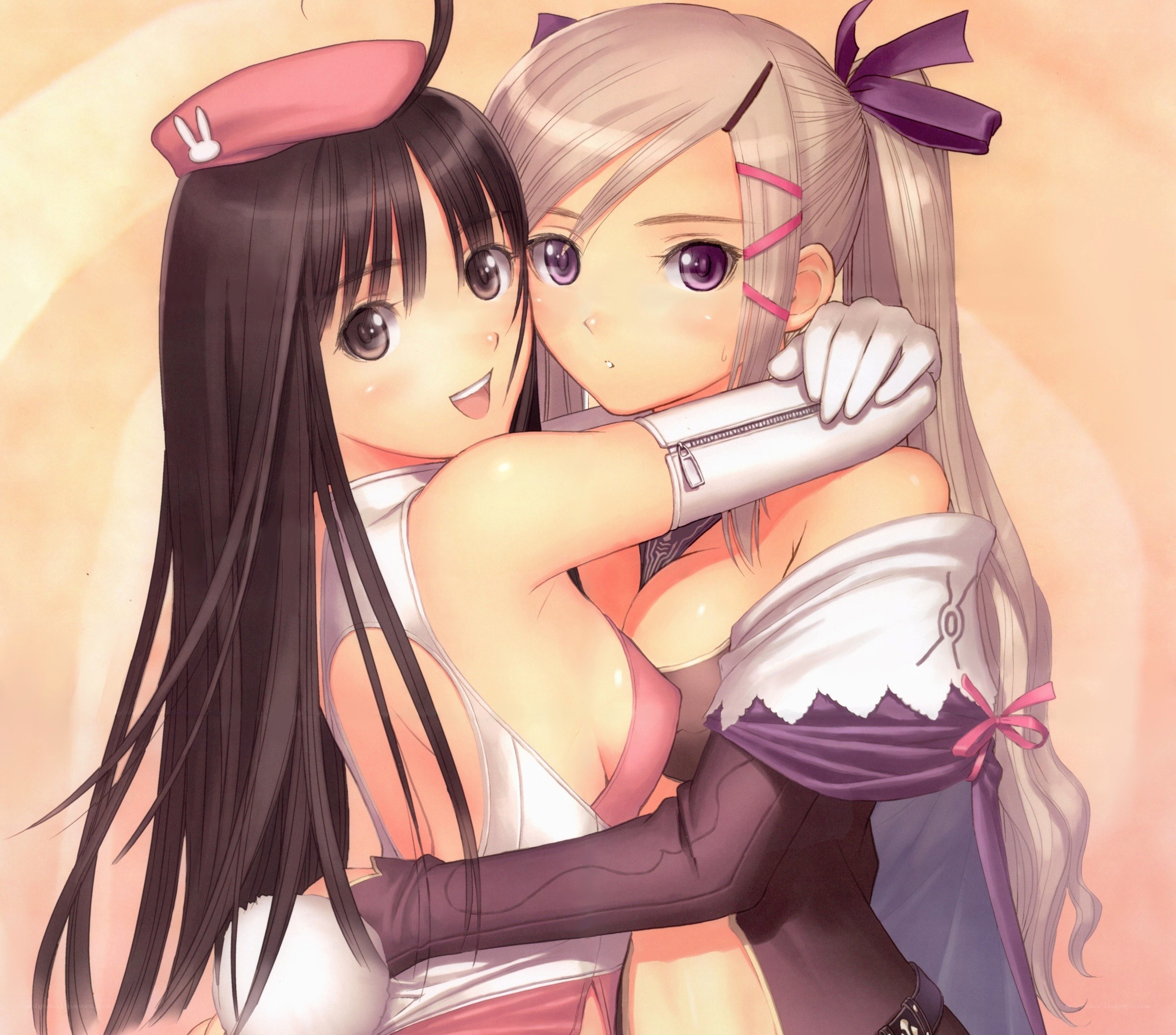 Two girls hugging warmly